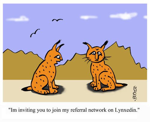 "I'm inviting you to join my referral network, on Lynxedin."