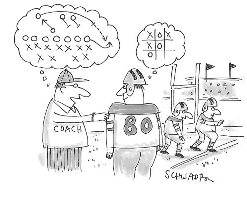 Football player thinks: Tic-Tac-Toe