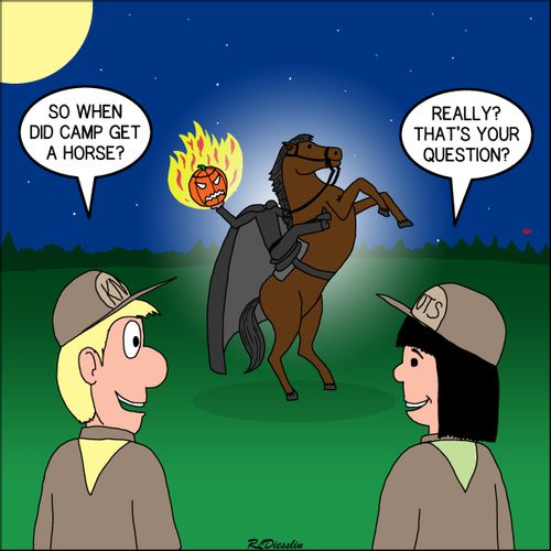 A Headless Horseman at a Scout Camp