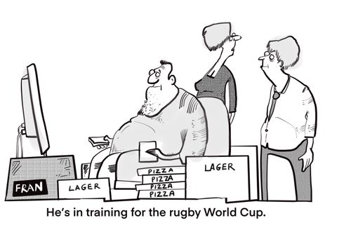 He's in training for the rugby World Cup.