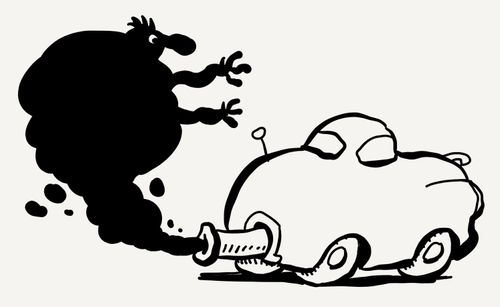 Car exhaust as a monster
