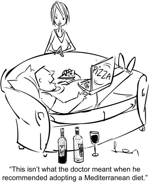 "This isn't what the doctor meant when he recommended adopting a Mediterranean diet."