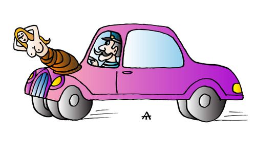 Car Bonnet Lady