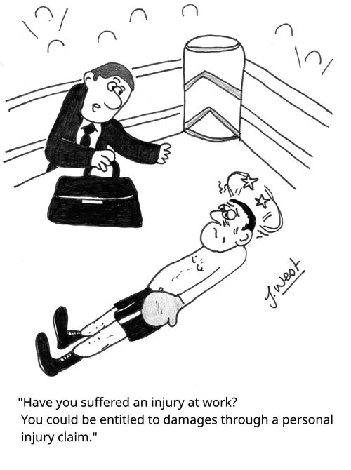 "Have you suffered an injury at work? You could entitled to damages through a personal injury claim."