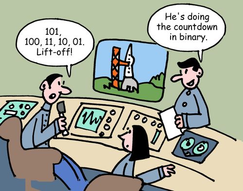 "He's doing the countdown in binary."