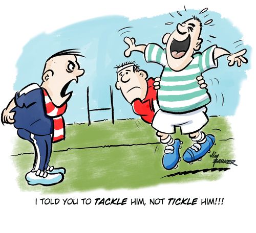 "I told you to tackle him, not tickle him!!!"