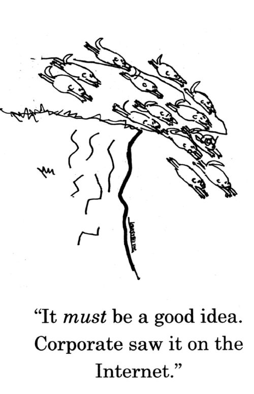 "It must be a good idea. Corporate saw it on the Internet."