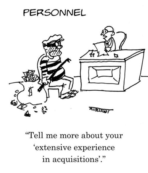 "Tell me more about your 'extensive experience in acquisitions'."