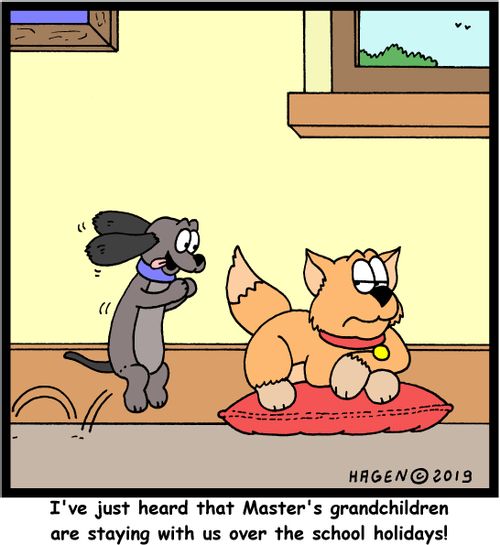 "I've just heard that Master's grandchildren are staying with us over the school holidays!"