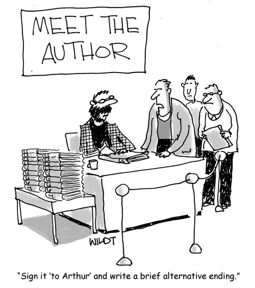 "Sign it 'to Arthur' and write a brief alternative ending."