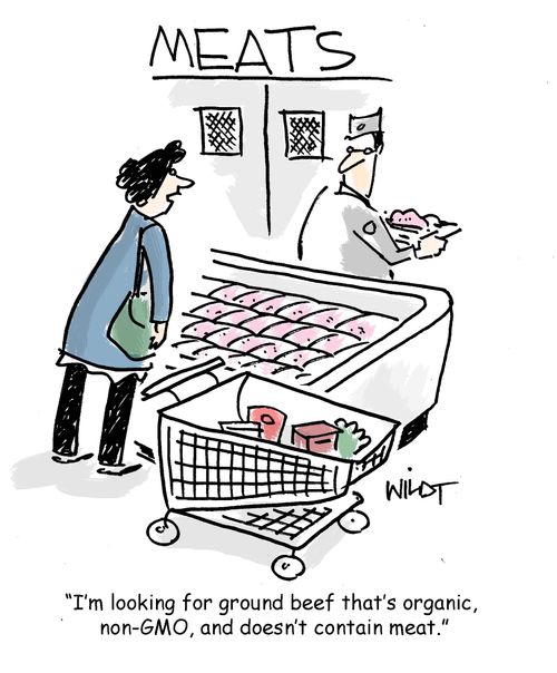 "I'm looking for ground beef that's organic, non-GMO, and doesn't contain meat."