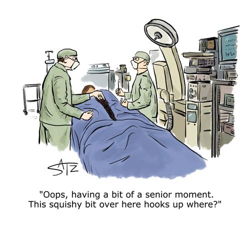 "Ooops, having a bit of a senior moment. This squishy bit over here hooks up where?"