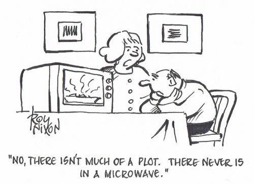  "No, there isn't much of a plot. There never is in a microwave."