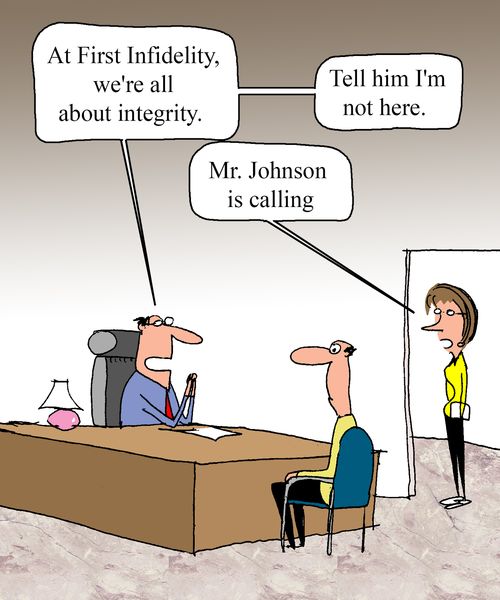 "At First Infidelity we're all about integrity...."