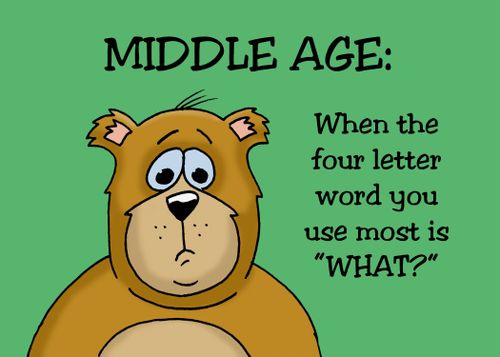 Middle Age: When the four letter word you use most is 'What?'