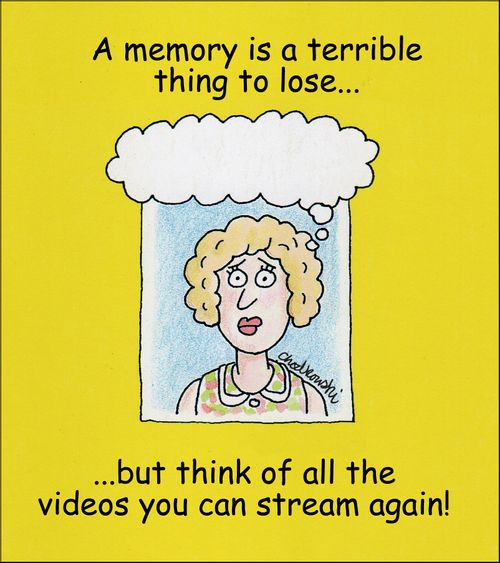 A memory is a terrible thing to lose. . . but think of all the videos you can stream again!