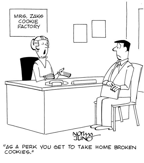 "As a perk, you get to take home broken cookies."