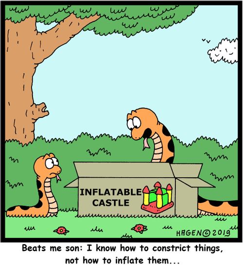 "Beats me son: I know how to constrict things, not how to inflate them..."