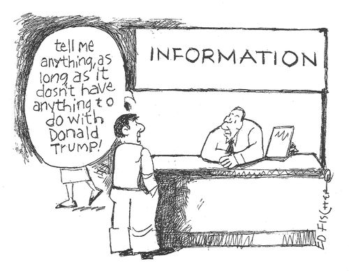 Information: "Tell me anything, as long as it doesn't have anything to do with Donald Trump."