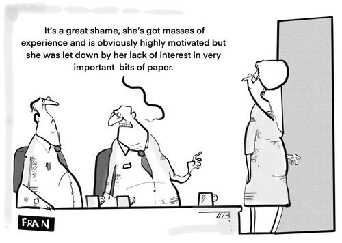 "It's a great shame, she's got masses of experience and is obviously highly motivated but she was let down by her lack of interest in very important bits of paper."