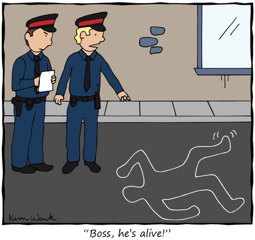 "Boss, he's alive!"