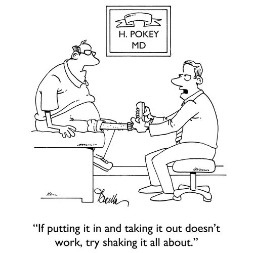 "If putting it in and taking it out doesn't work, try shaking it all about."
