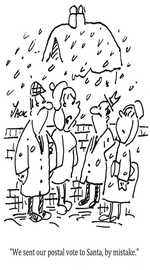 "We sent our postal vote to Santa, by mistake."