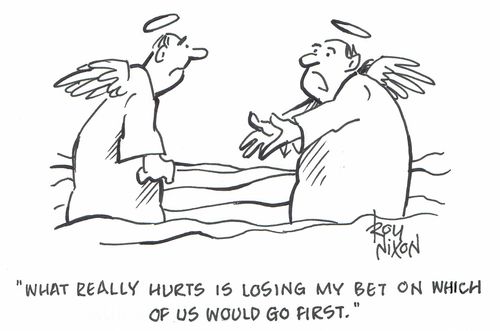"What really hurts is losing my bet on which of us would go first."