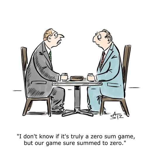 "I don't know if it's truly a zero sum game, but our game sure summed to zero."