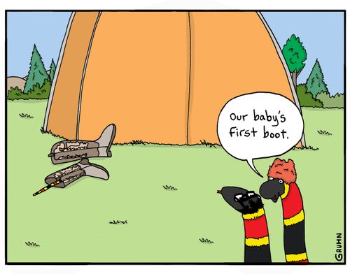 "Our baby's first boot."