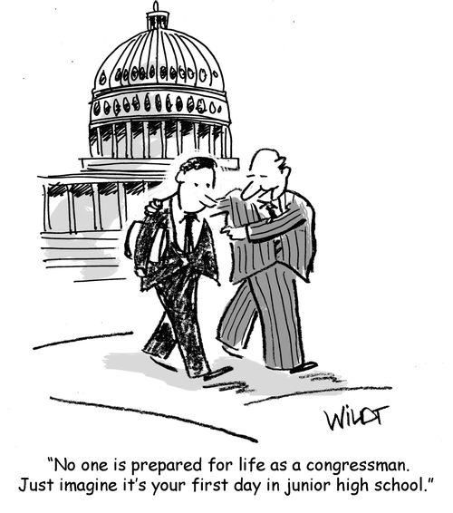 "No one is prepared for life as a congressman. Just imagine it's your first day in junior high school."