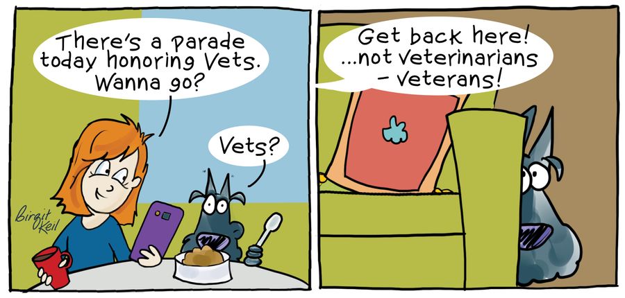 "There's a trade today honoring vets. Wanna go?"