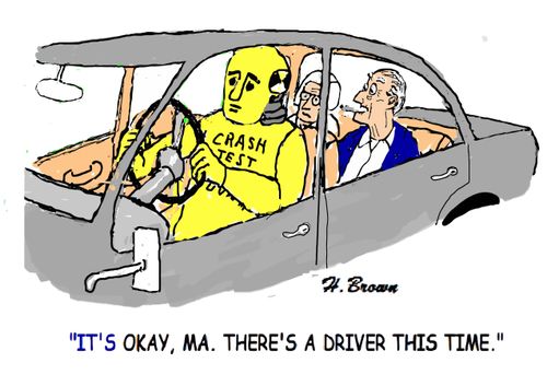 "It's okay, Ma. There's a driver this time."