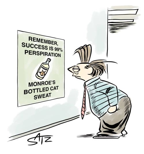 Success is 99% perspiration: Monroe's Bottle Cat Sweat