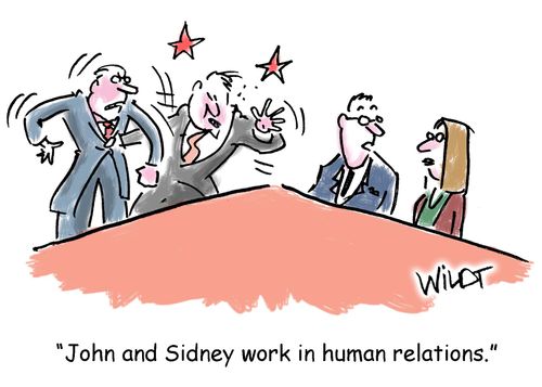 "John and Sidney work in human relations."