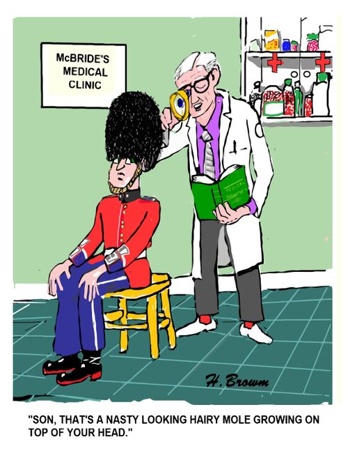 "Son, that's a nasty looking hairy mole growing on top of your head."