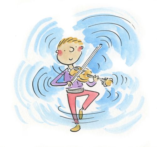 Spinning violinist