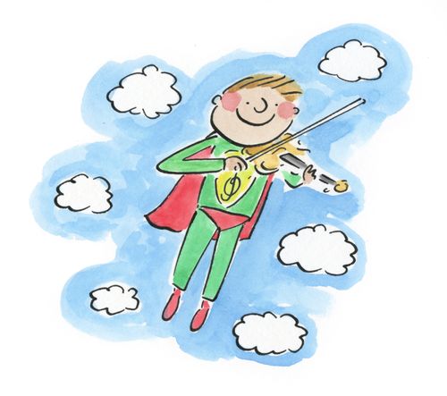 Superhero violinist