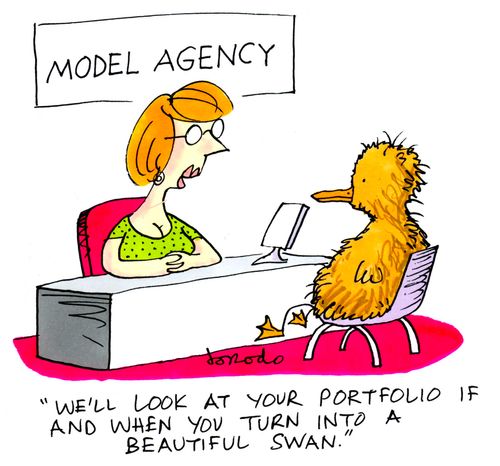 "We'll look at your portfolio if and when you turn into a beautiful swan."