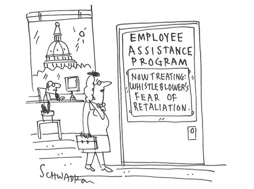 Employee Assistance Program: Now treating; whistleblower's fear of retaliation.