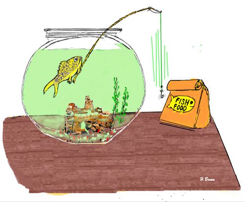 Fish Fishing for Fish Food
