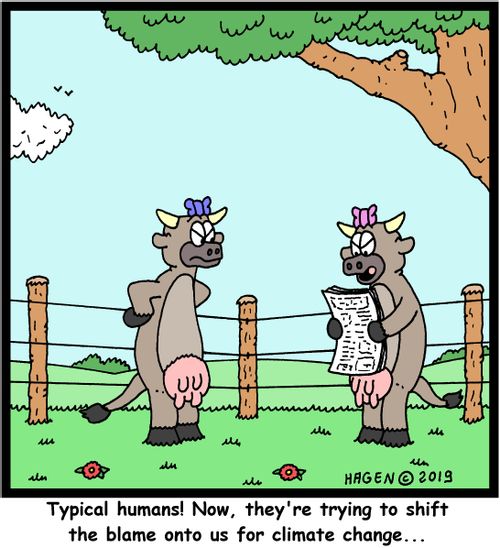"Typical humans! Now, they're trying to shift the blame onto us for climate change..."