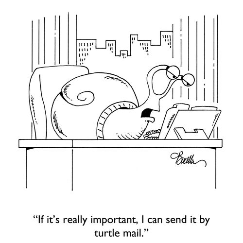 "If it's really important, I can send it by turtle mail."