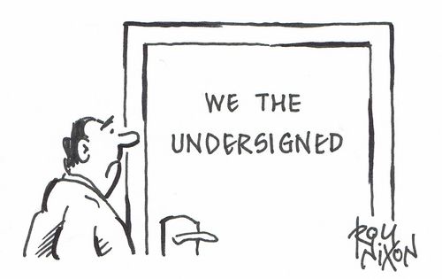 Notice on Door - We the Undersigned