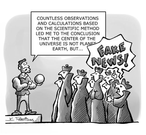 "Countless observations and calculations based on the scientific method led me to the conclusion that the center of the universe is not planet earth, but. . ."