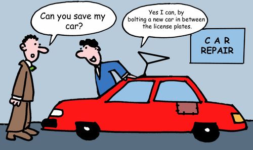 "Can you save my car?" 