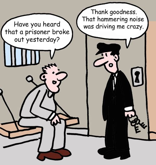 "Have you heard that a prisoner broke out yesterday?"