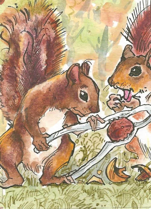 Squirrel with nutcracker