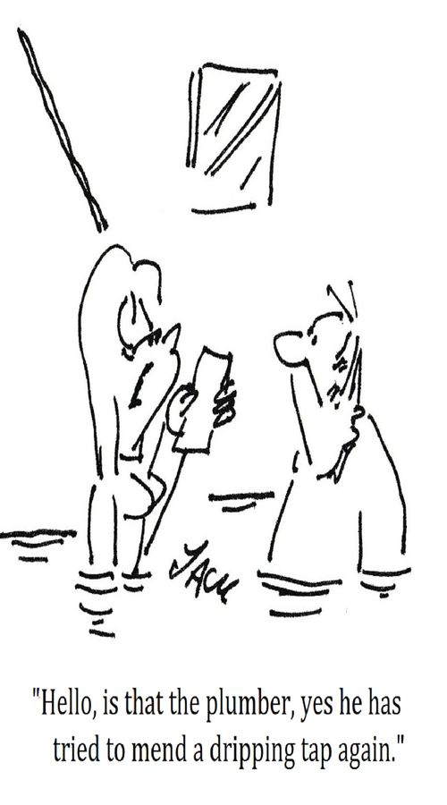 "Hello, is that the plumber, yes he has tried to mend a dripping tap again."