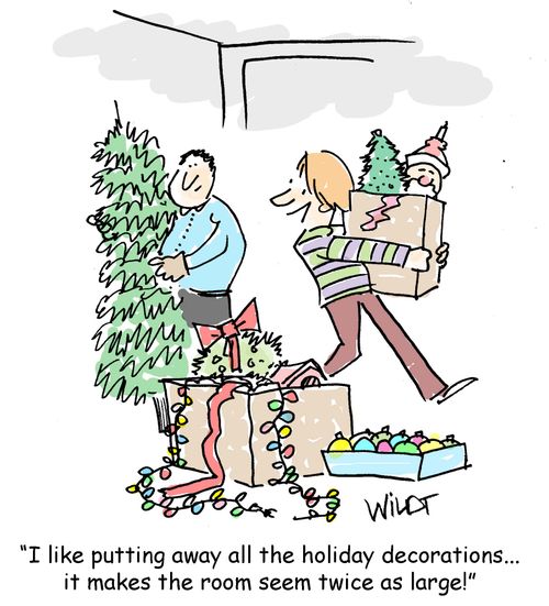 "I like putting any all the holiday decorations....it makes the room seem twice as large."